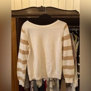 Liz Claiborne striped sleeve sweater